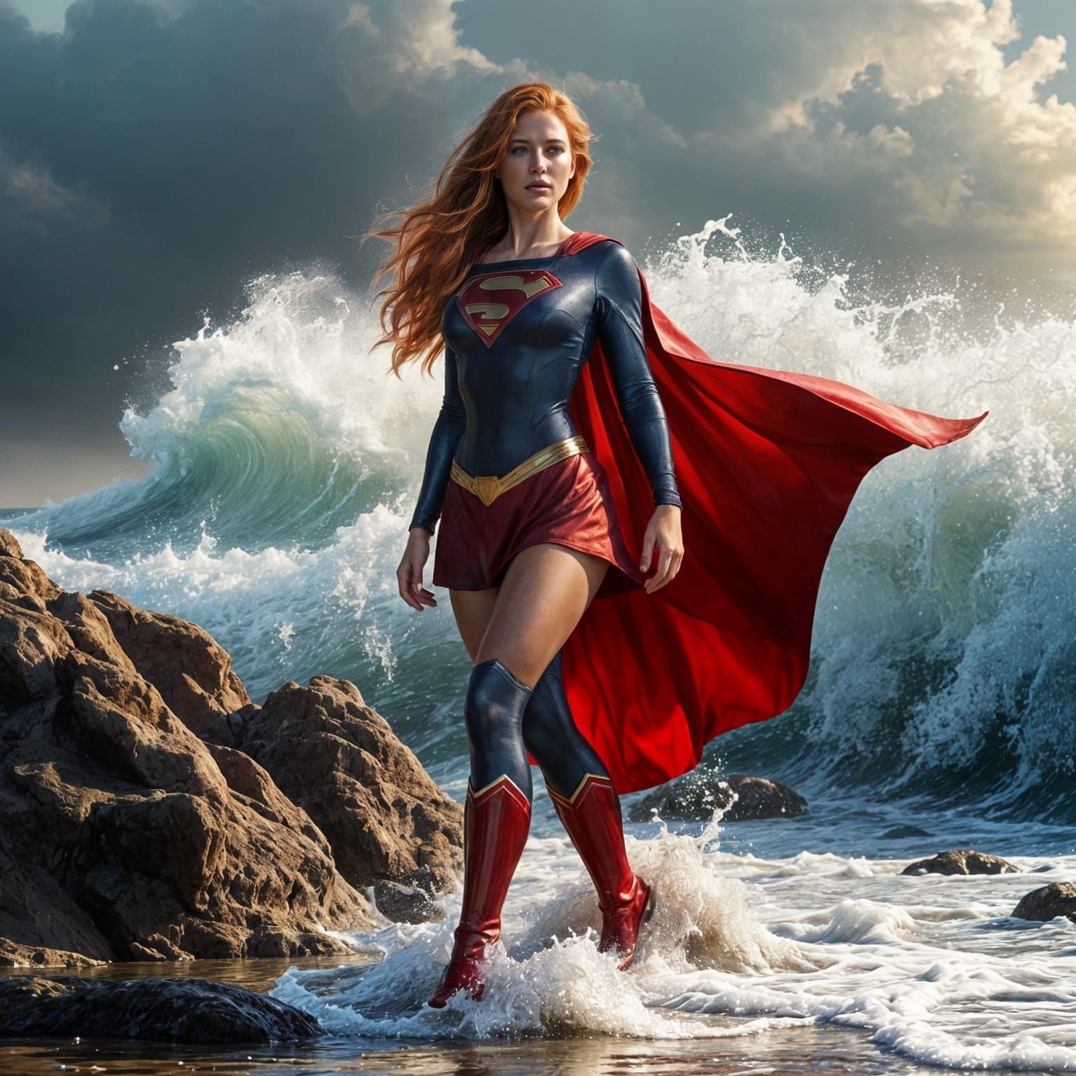 Cyberpunk-Inspired Supergirl Concept Art in Unreal Engine 5