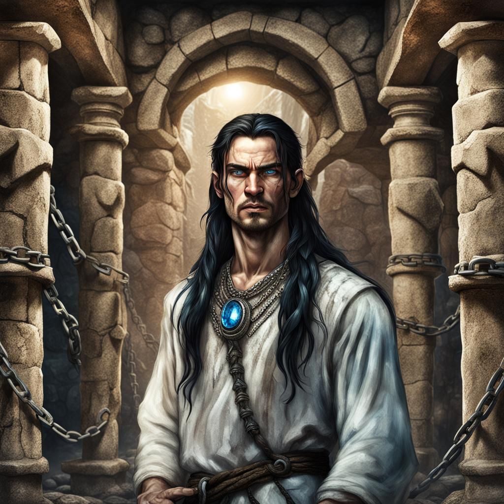 Captive Young Man in Dungeon