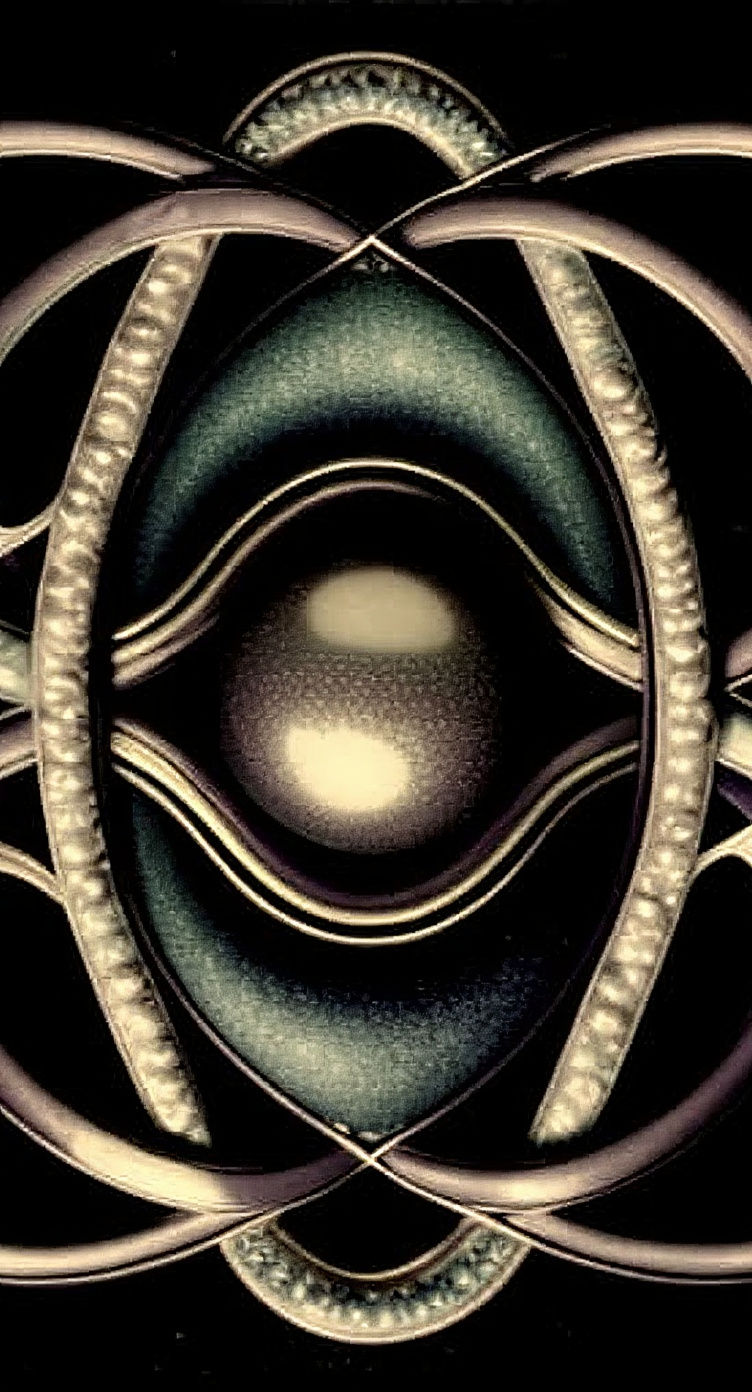 Pearlescent Purple Möbius Strip with Linked Double Strip