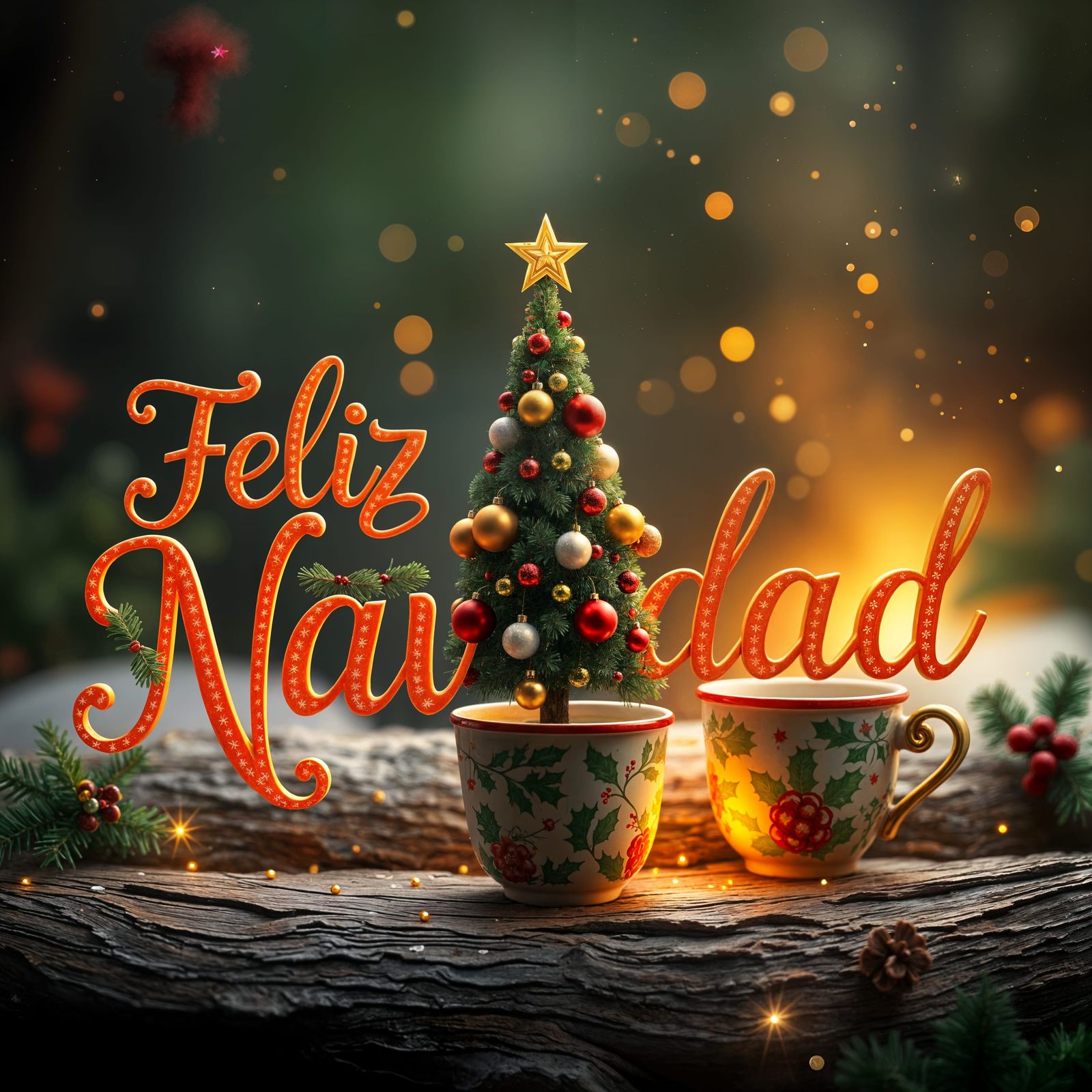 Christmas Wishes in Vibrant Colours on a Transparent Backgro...