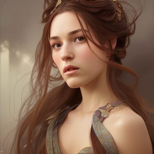 Princess Portrait in Art Nouveau Style