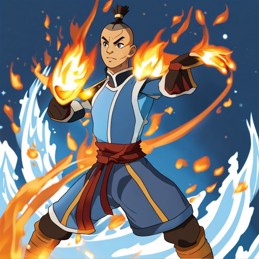 Sokka as the Avatar Bending All Elements