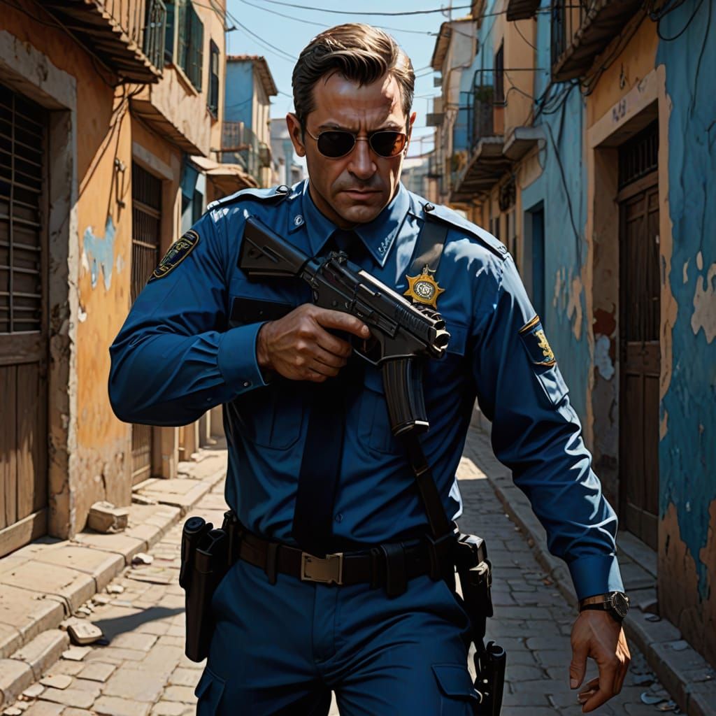 High-Quality Security Agent Concept Art in Hyperrealistic St...