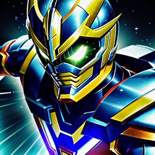 Defeated Silver Ranger with Energy Residue in Tokusatsu Styl...