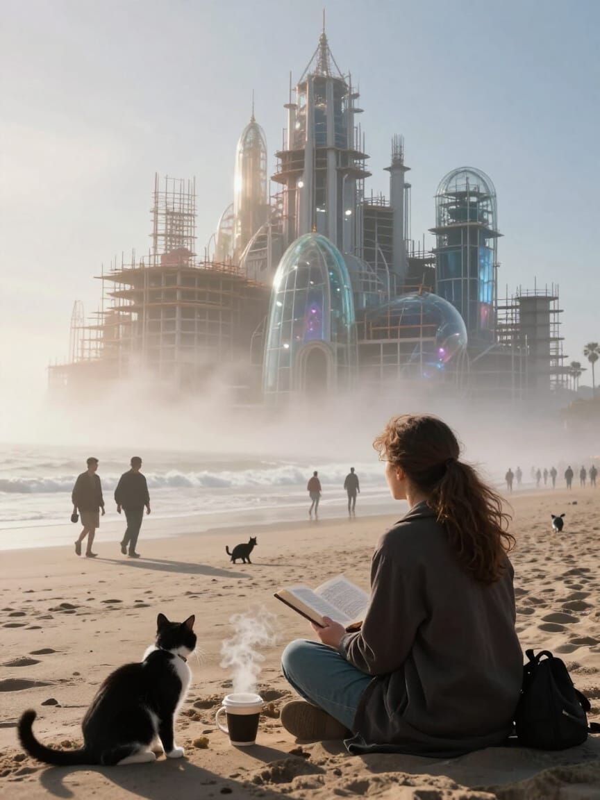 Ethereal Cosmic Realm with Whimsical Watercolor Style