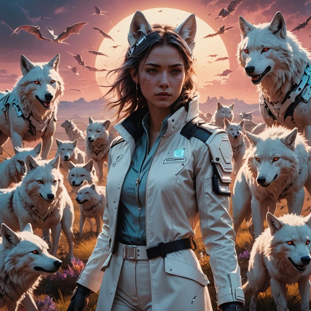 Cyberpunk Hacker in Ethereal Plains Landscape