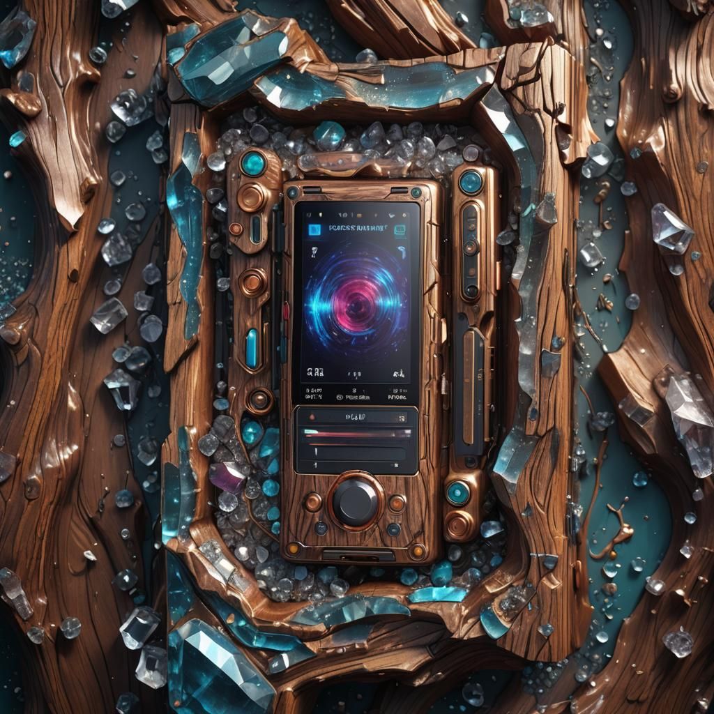 Crystal Wood Walkman: Detailed Matte Painting