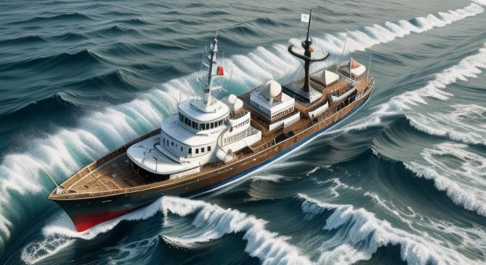 Sailboat on Ocean with Chalky Texture