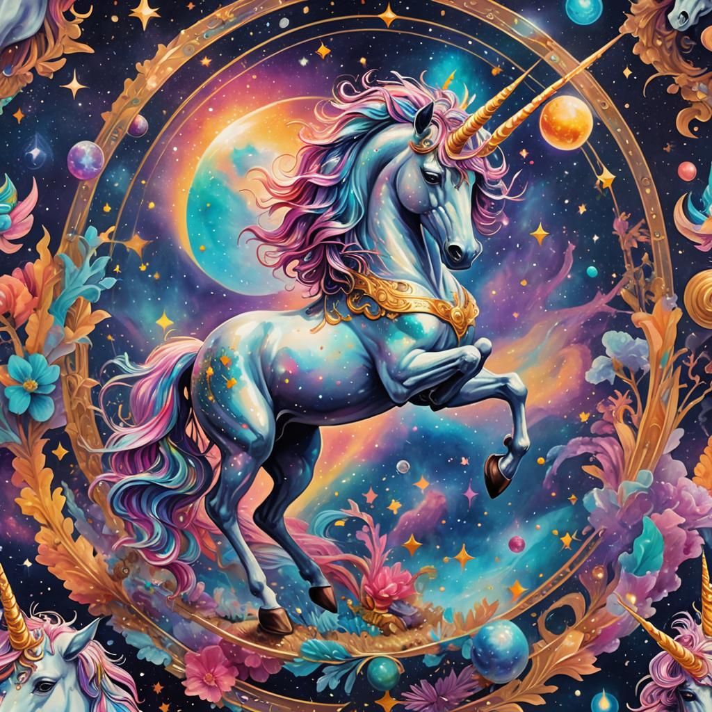 Holographic Cosmic Unicorn by Pablo Amaringo