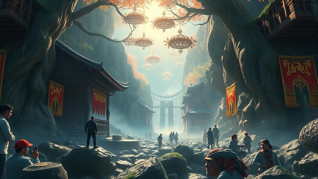 Detailed Fractal Landscape in 3D Game Style