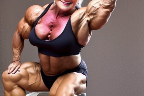 Extremely Muscular Bodybuilder Grandma