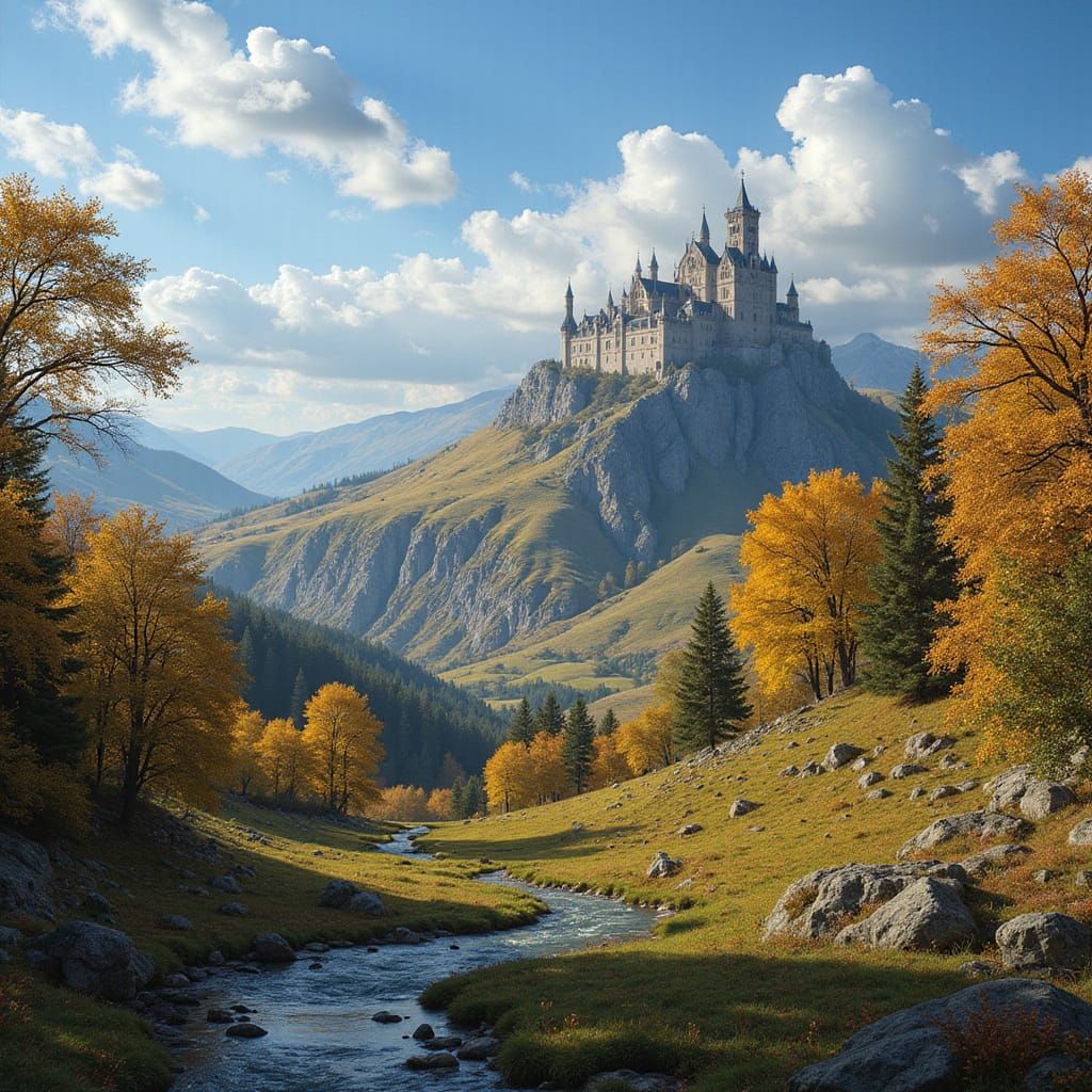 Epic Medieval Landscape Painting in Vibrant Colors