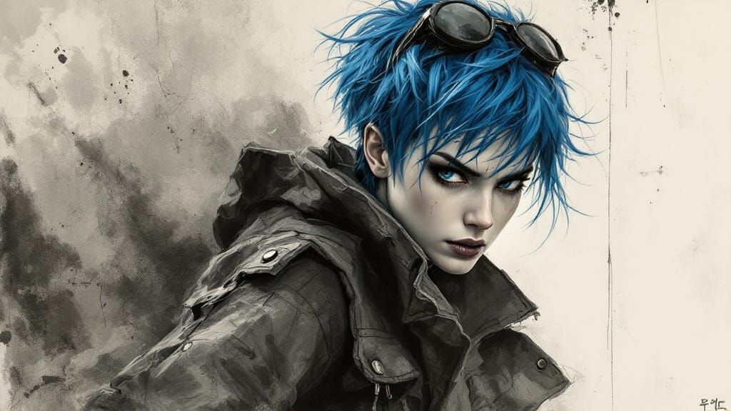 Stormy Elegance in Charcoal Sketch Style