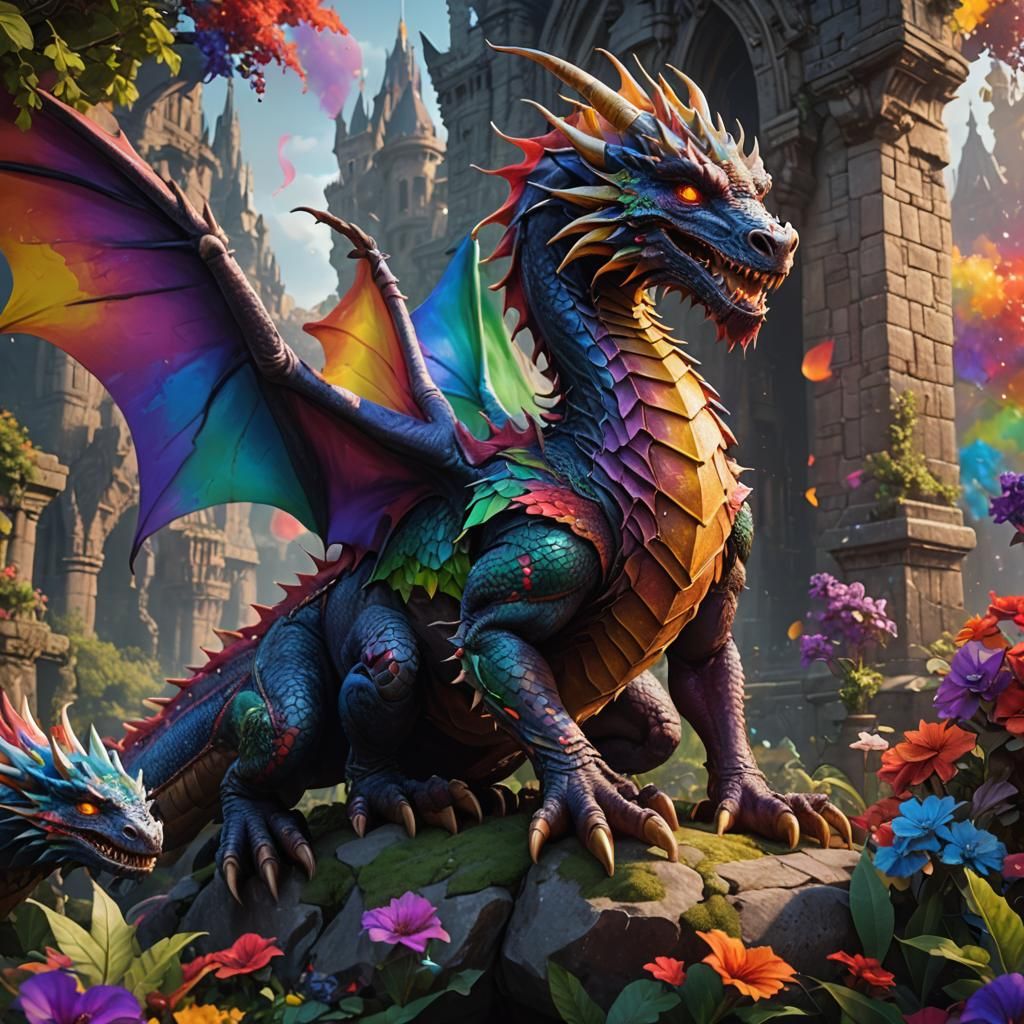 Pride Dragon Fantasy Concept Art in 8K