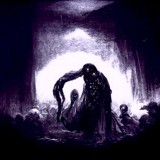 Horrific Dark Entity in Gothic Horror Style