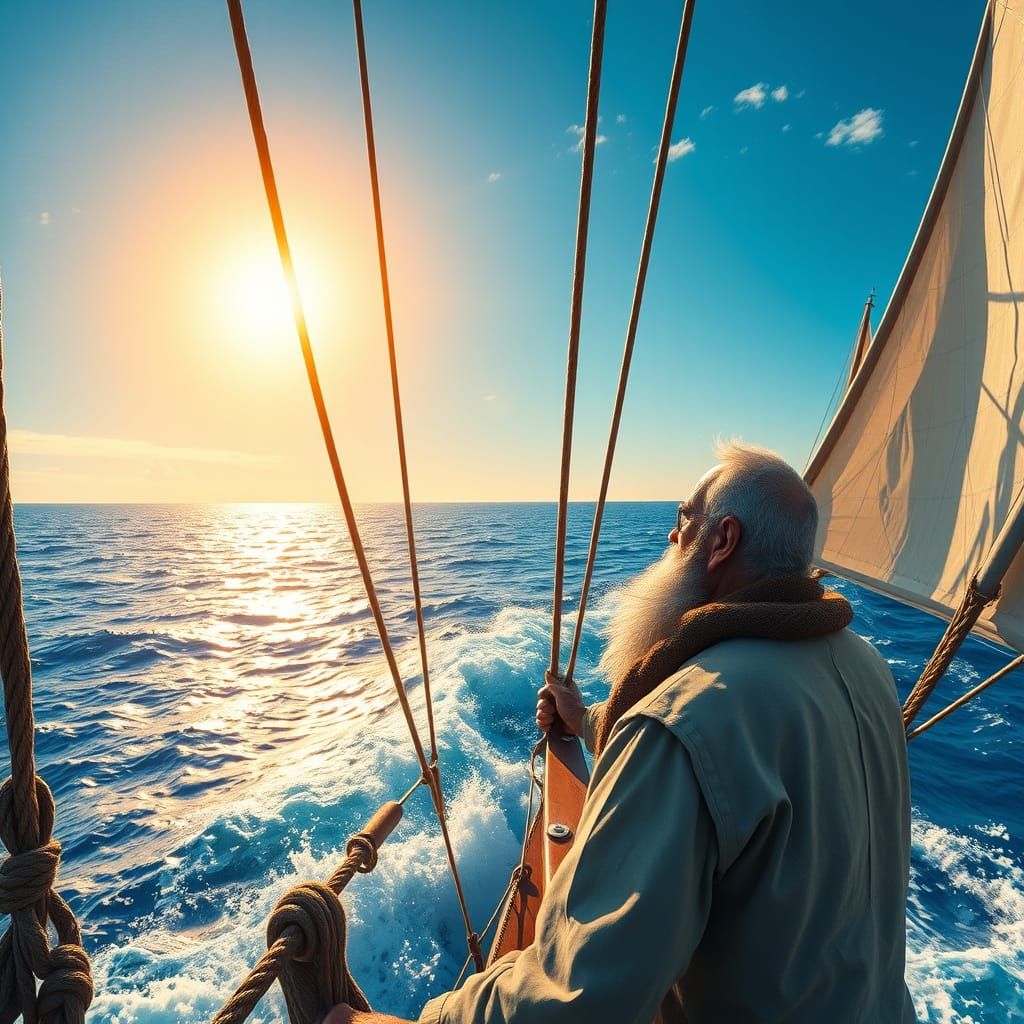 Majestic Sailor Embarks on Horizon-Chasing Voyage in Splendi...