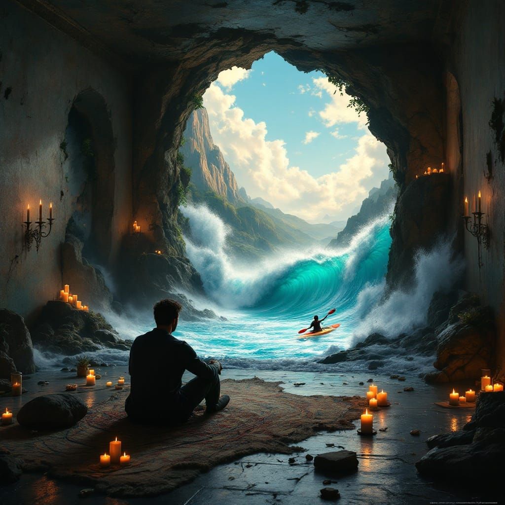 Man's Mural World Breaks Free in 3D Render