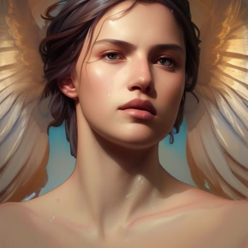 Angel Uriel Portrait in Hyperdetailed Digital Art