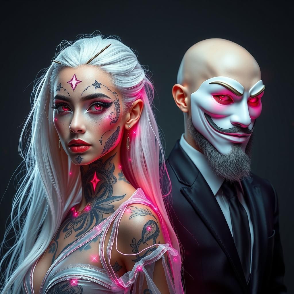 Epic Changeling Portrait: Shapeshifting Woman and Cobra-Man