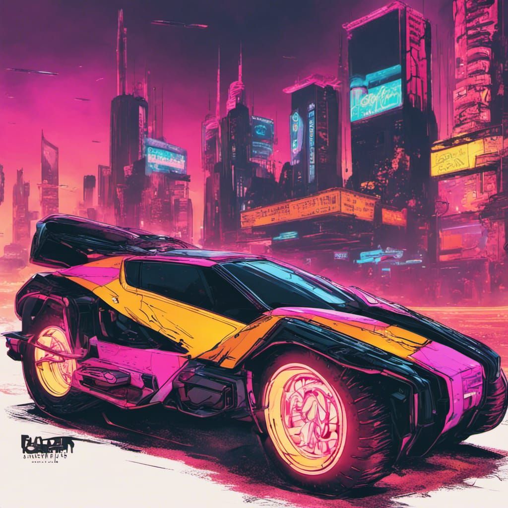 Cyberpunk Spacecar of the Future