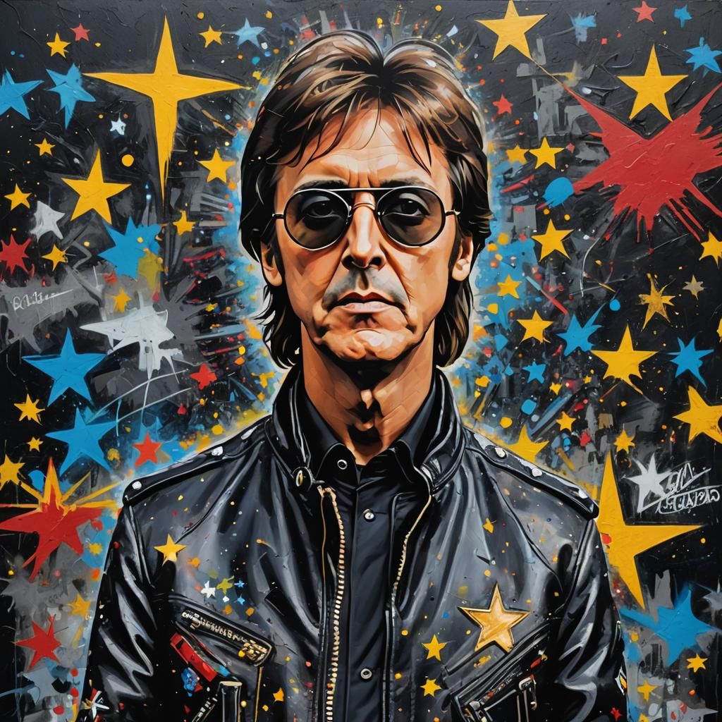 Paul McCartney Portrait in Pop Art Style