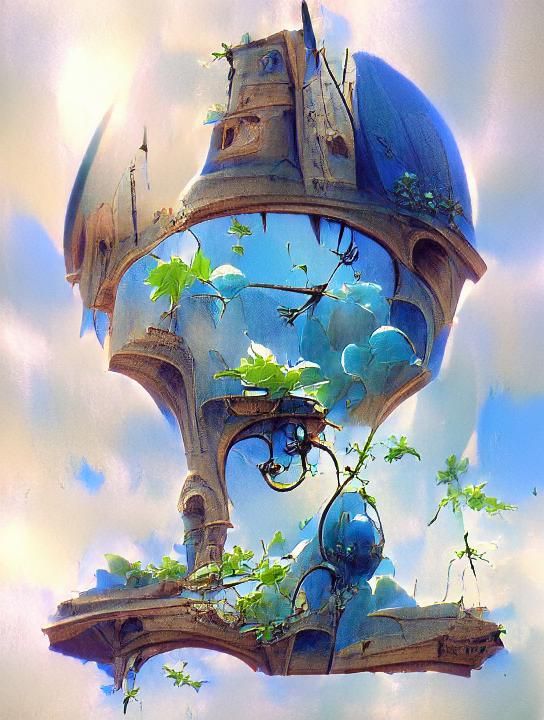 Fairytale Clock Towers in Colorful Landscape Art