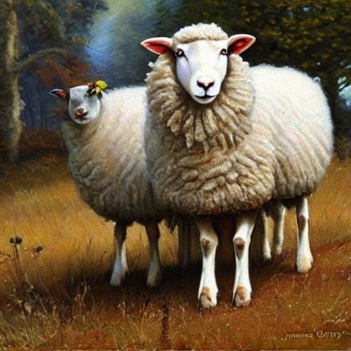 Sheep in Wolf's Clothing: Oil Painting