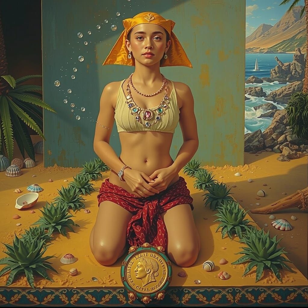 Wise Sphinxstone on a Vivid Coastal Landscape