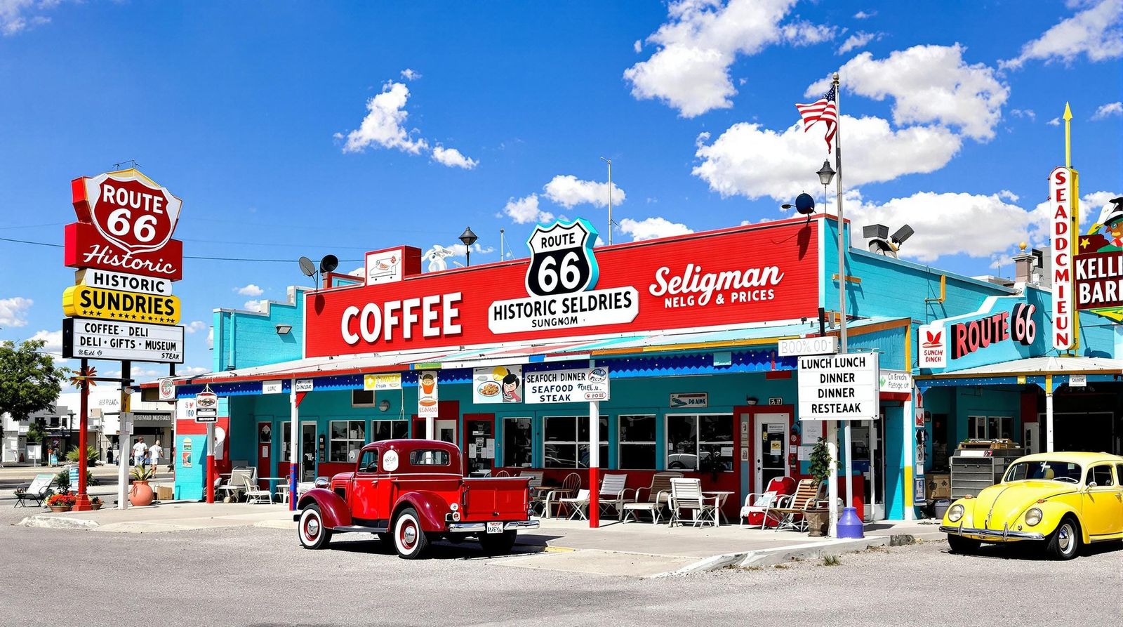 Colorful Roadside Diner Along Route 66