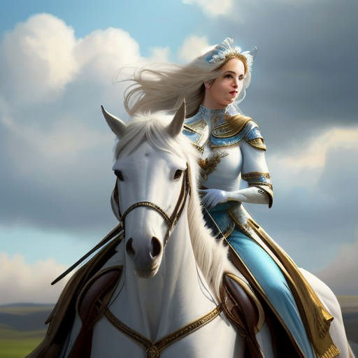 Hyper-Realistic Digital Painting of a Rider Woman and Her Ma...