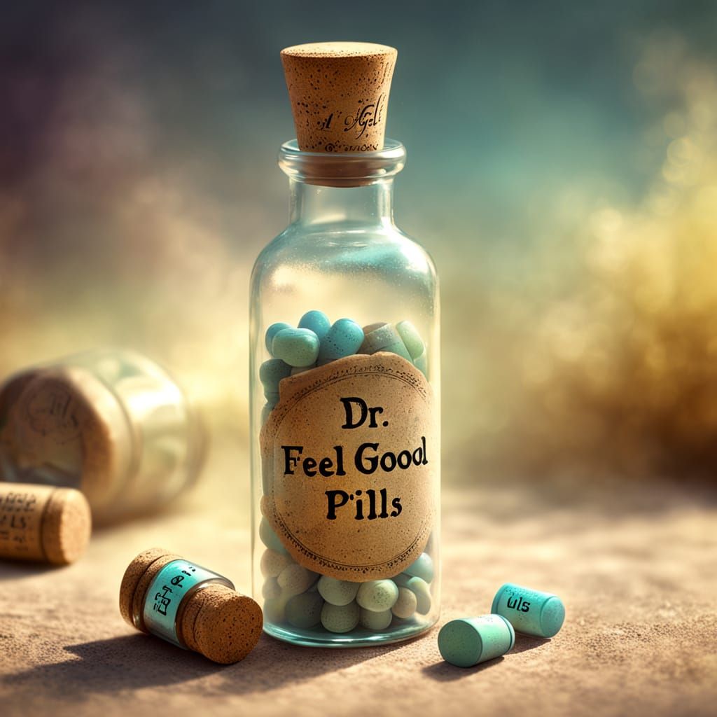 Whimsical Vintage Apothecary Bottle in Soft Focus