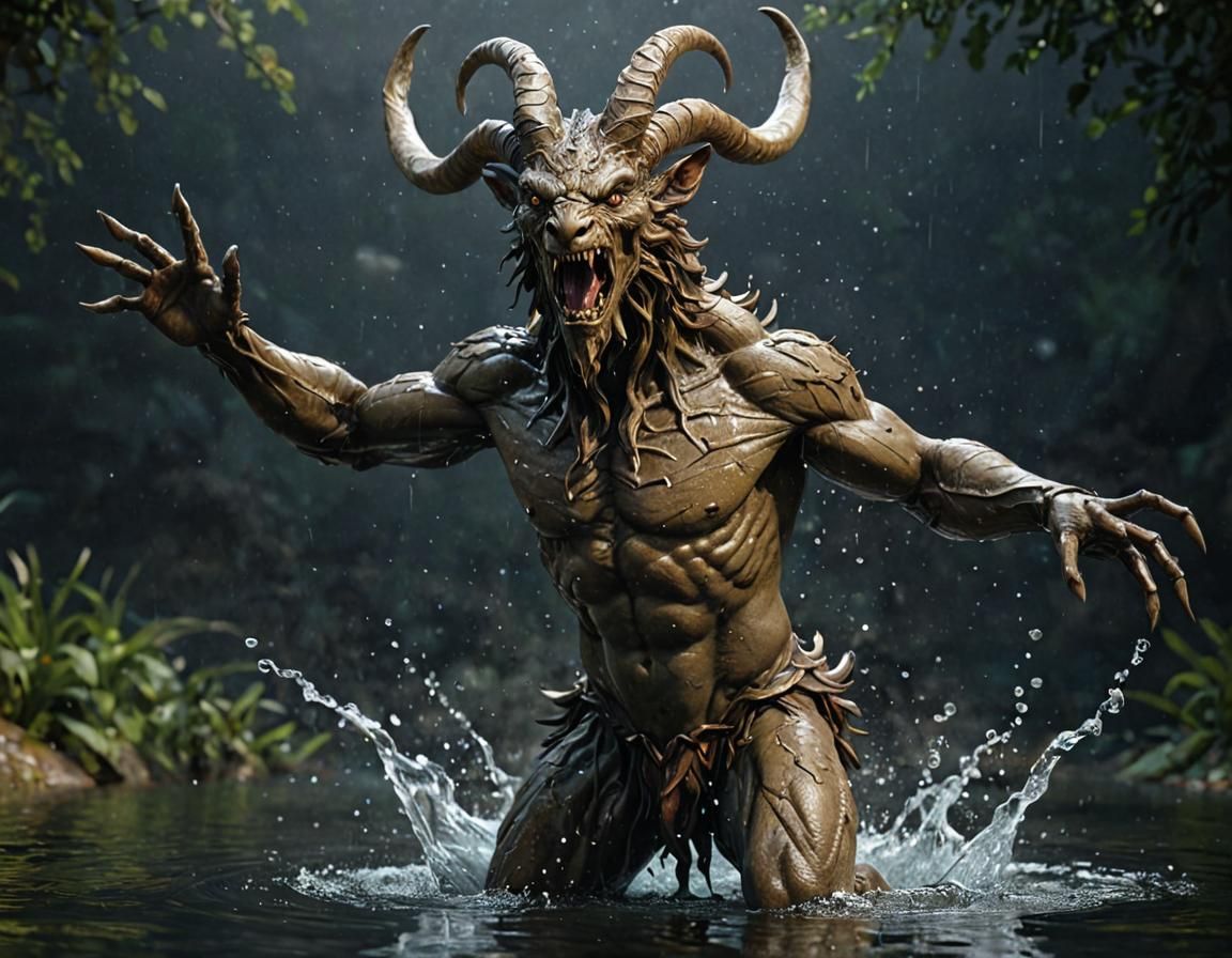 Mythical Creature Emerges: Detailed 3D Digital Sculpture