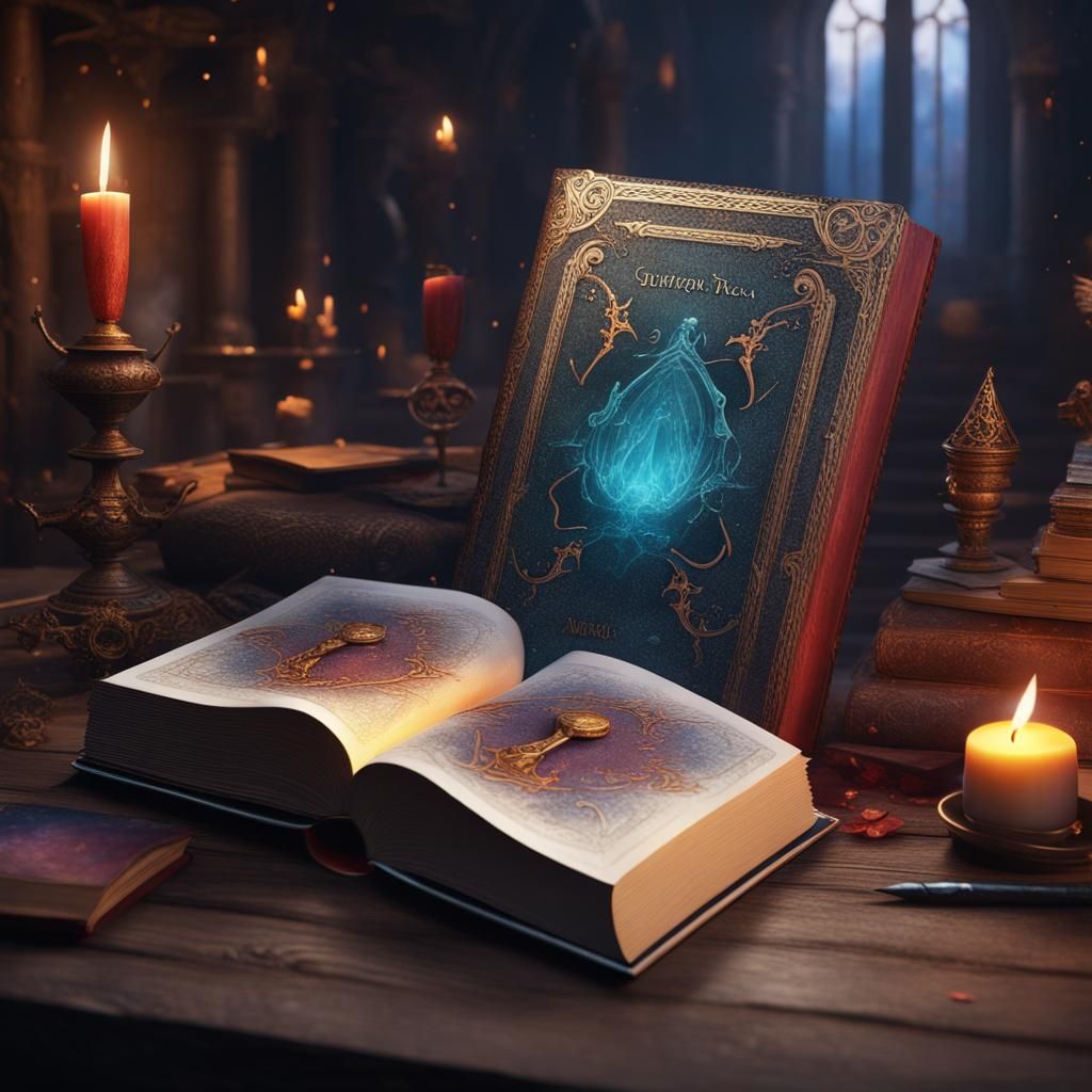 Magic Book Cover in Detailed Matte Painting