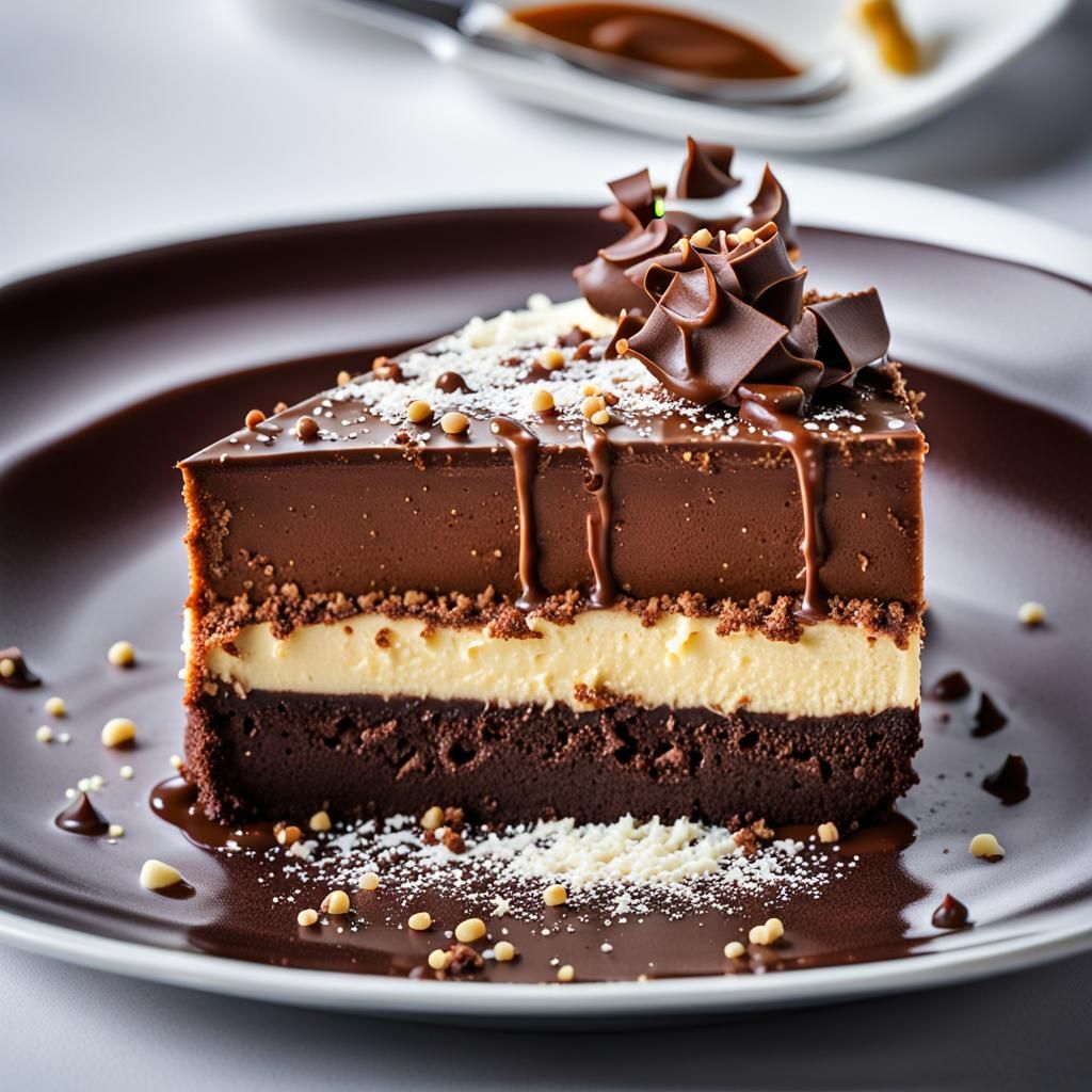 triolada cheesecake- dark, milk and white chocolate