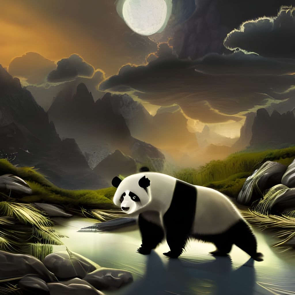 The Last Panda in a Futuristic, Digital Landscape