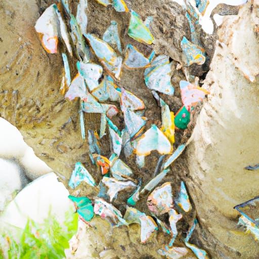 Butterflies on Seaside Tree, Elegant Art