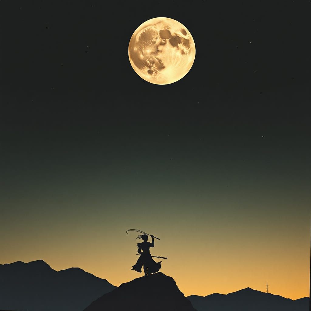 Celestial Lyre in the Moonlit Night