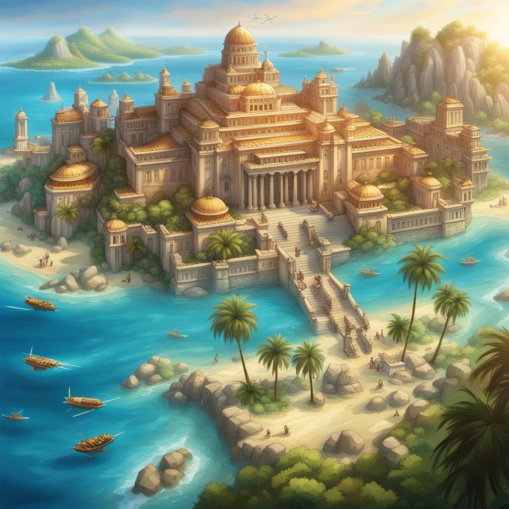 Atlantis 500 BC: Advanced City Island with Flying Aircraft