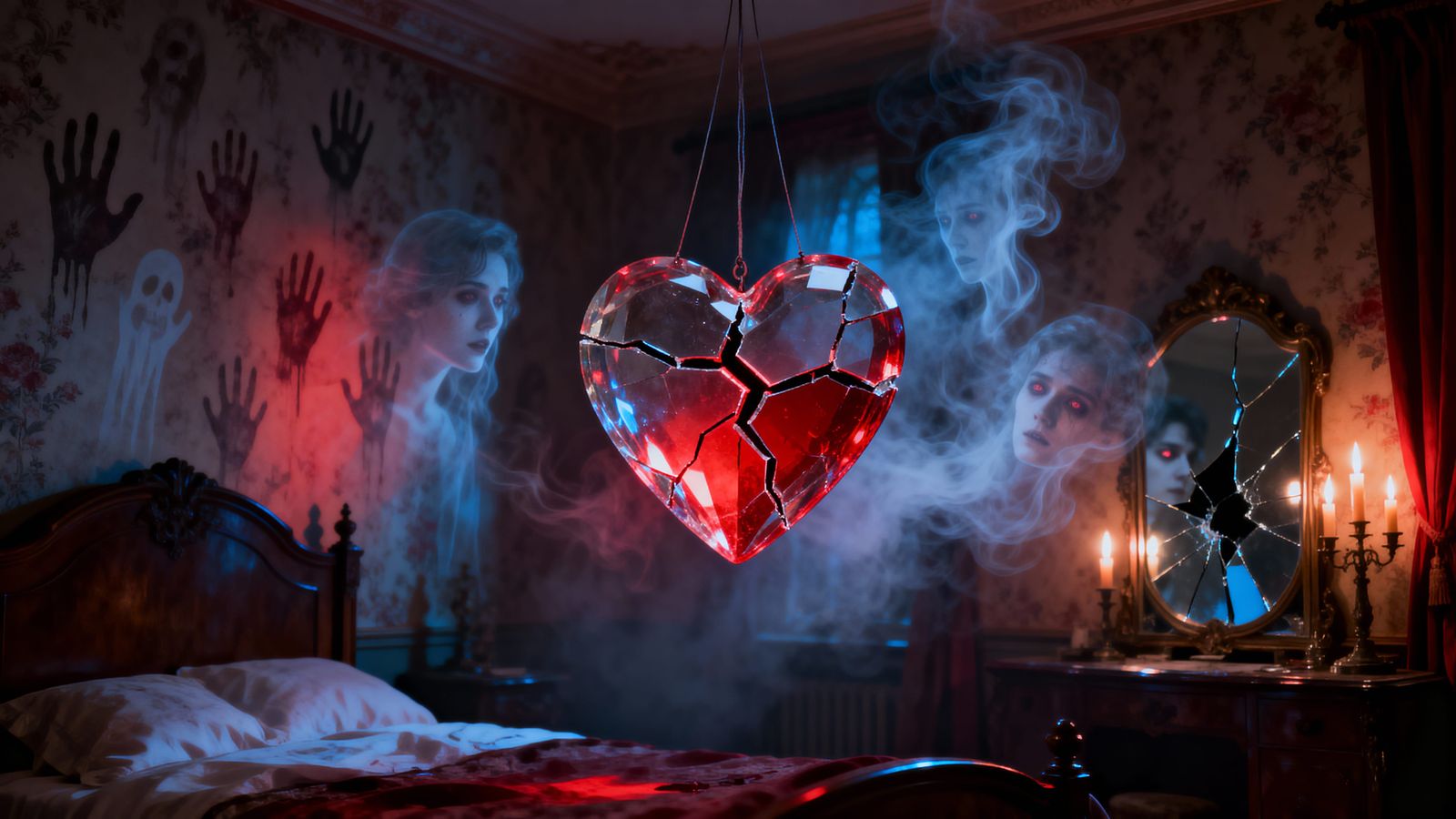 Broken Heart in Haunted Victorian Bedroom