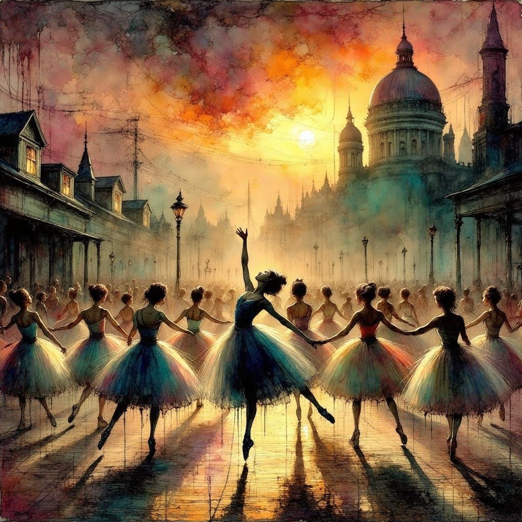 Ethereal Ballerinas in Impressionist Rebellion