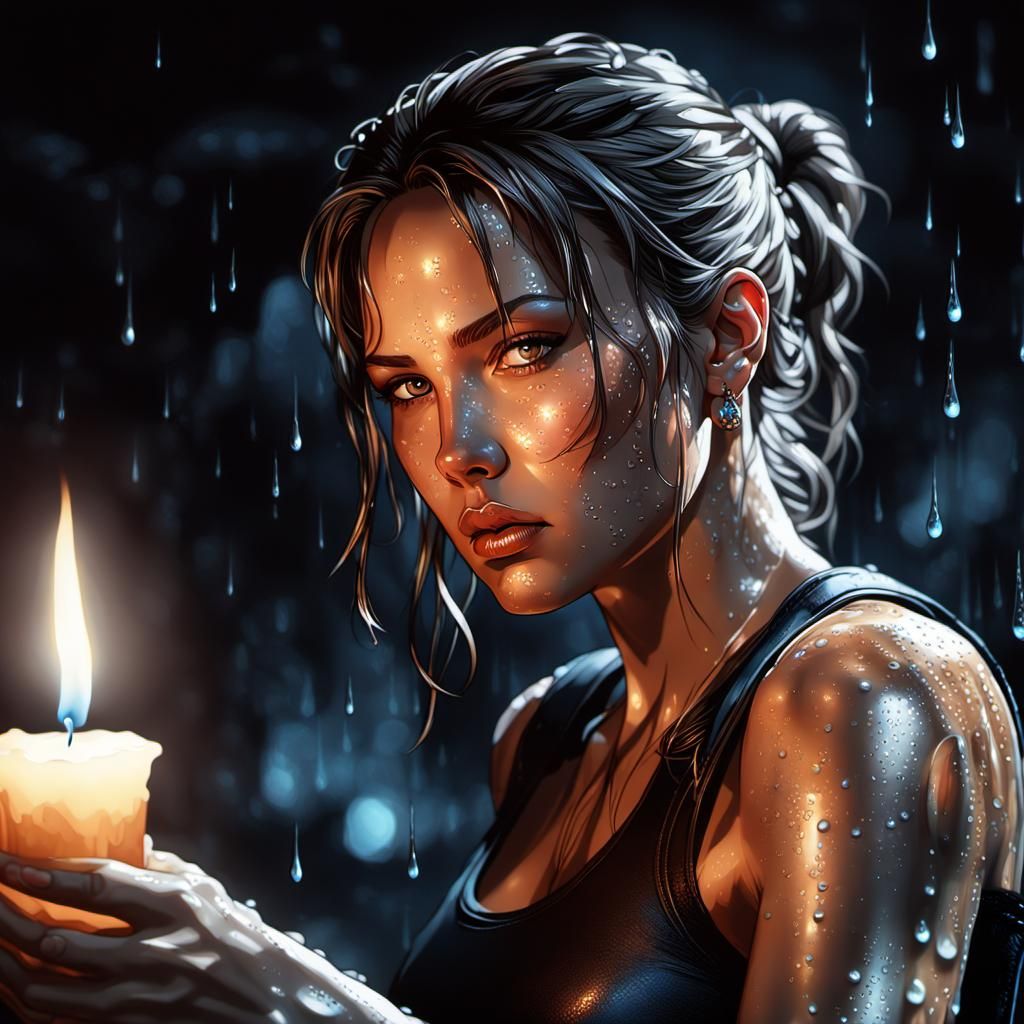 Lara Croft Portrait in Sorayama Hyper-Realism