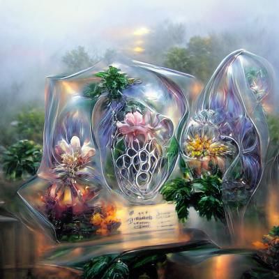 Ethereal Sacred Geometry Flowers in Glass