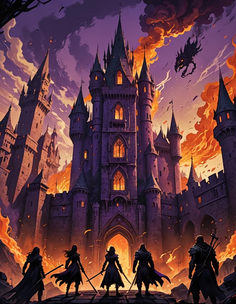 Fantasy Game Characters at War, Digital Art