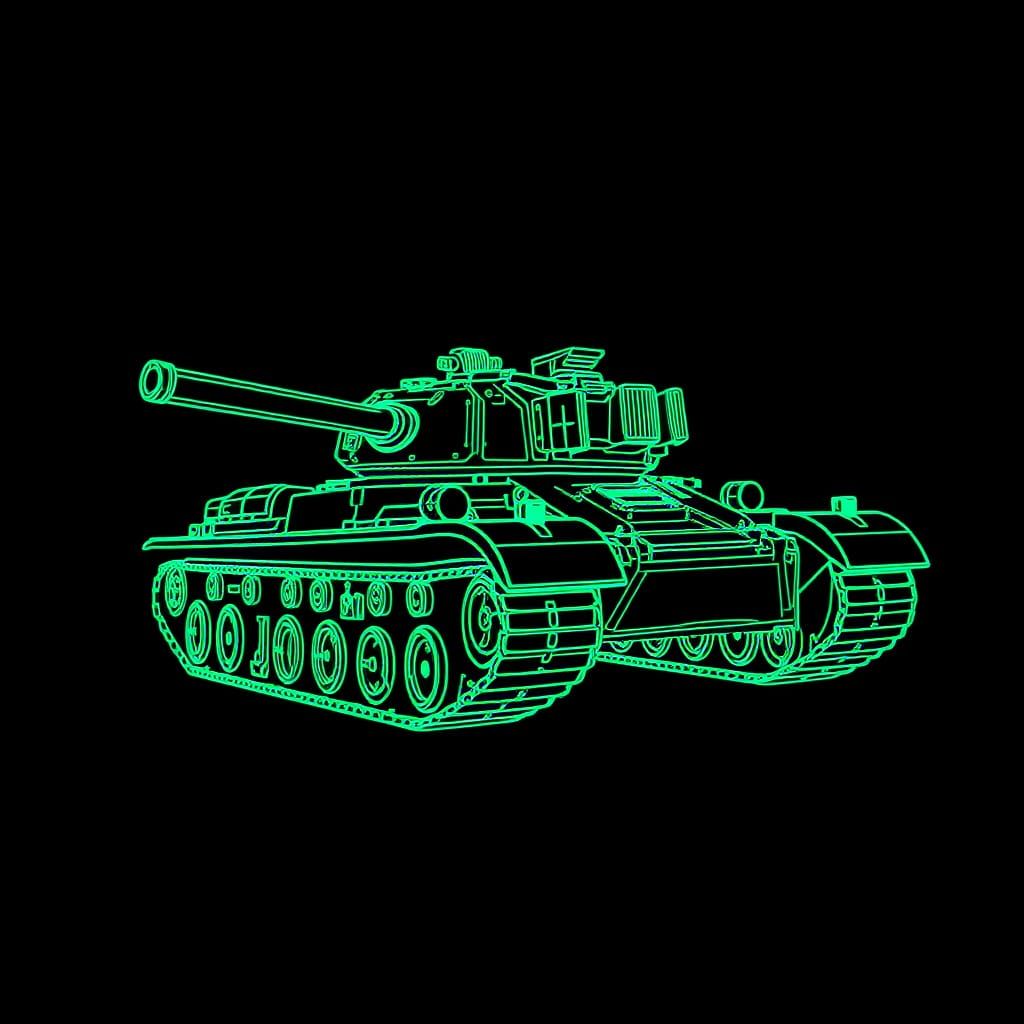 Electric Green Tank in Futuristic Neon Style