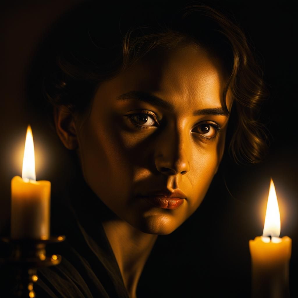 Dramatic Portrait in Dark Academia Aesthetic