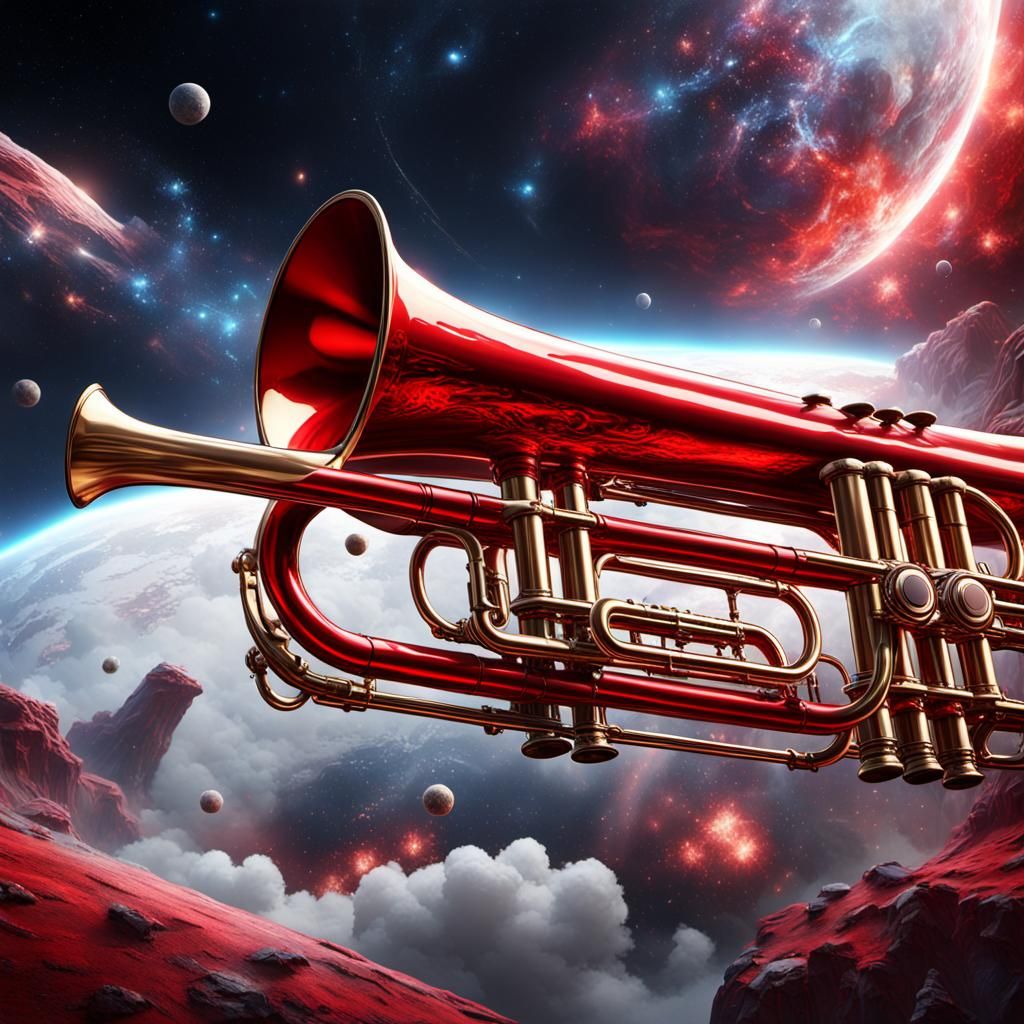 Cosmic Trombone: Detailed Matte Painting