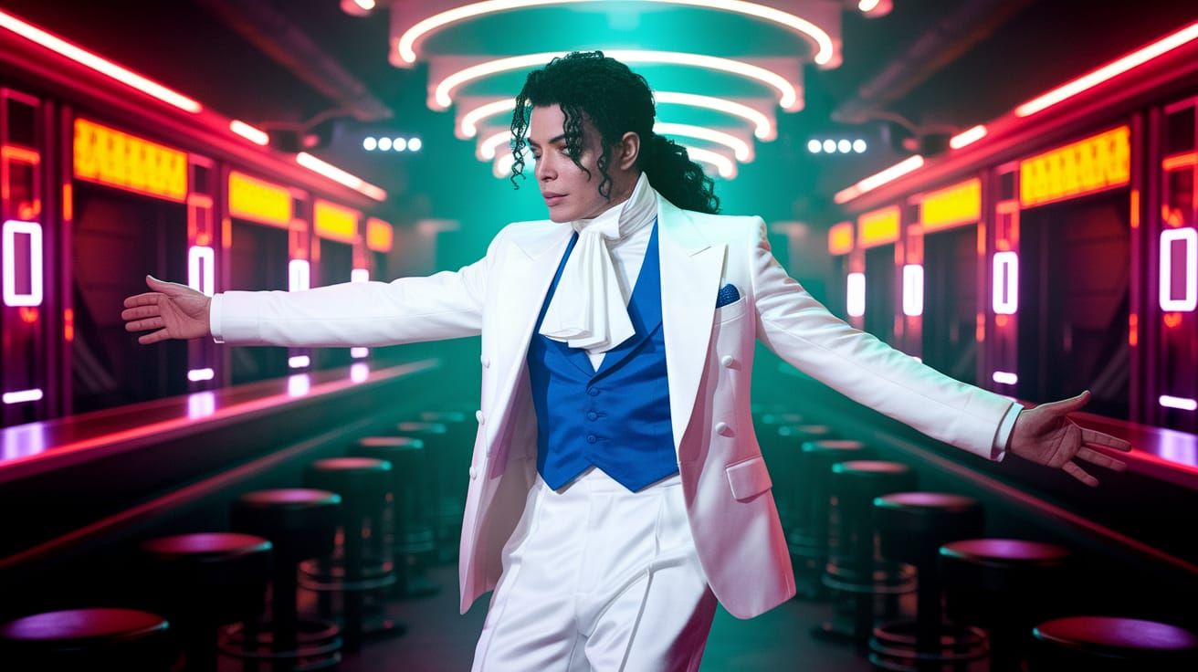 Michael Jackson Performs Mesmerizing Dance in Neon-Lit Cyber...