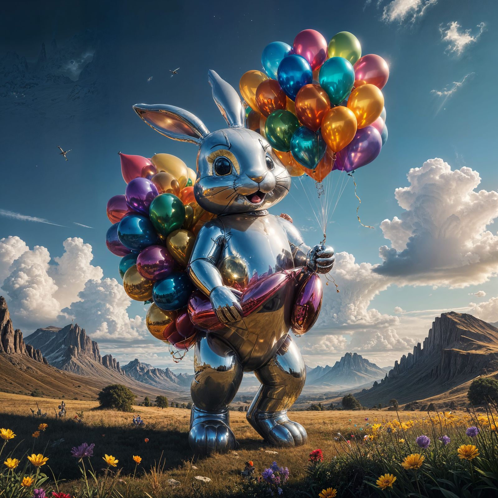 Giant Bling Balloon Bunny and Bling Balloons
