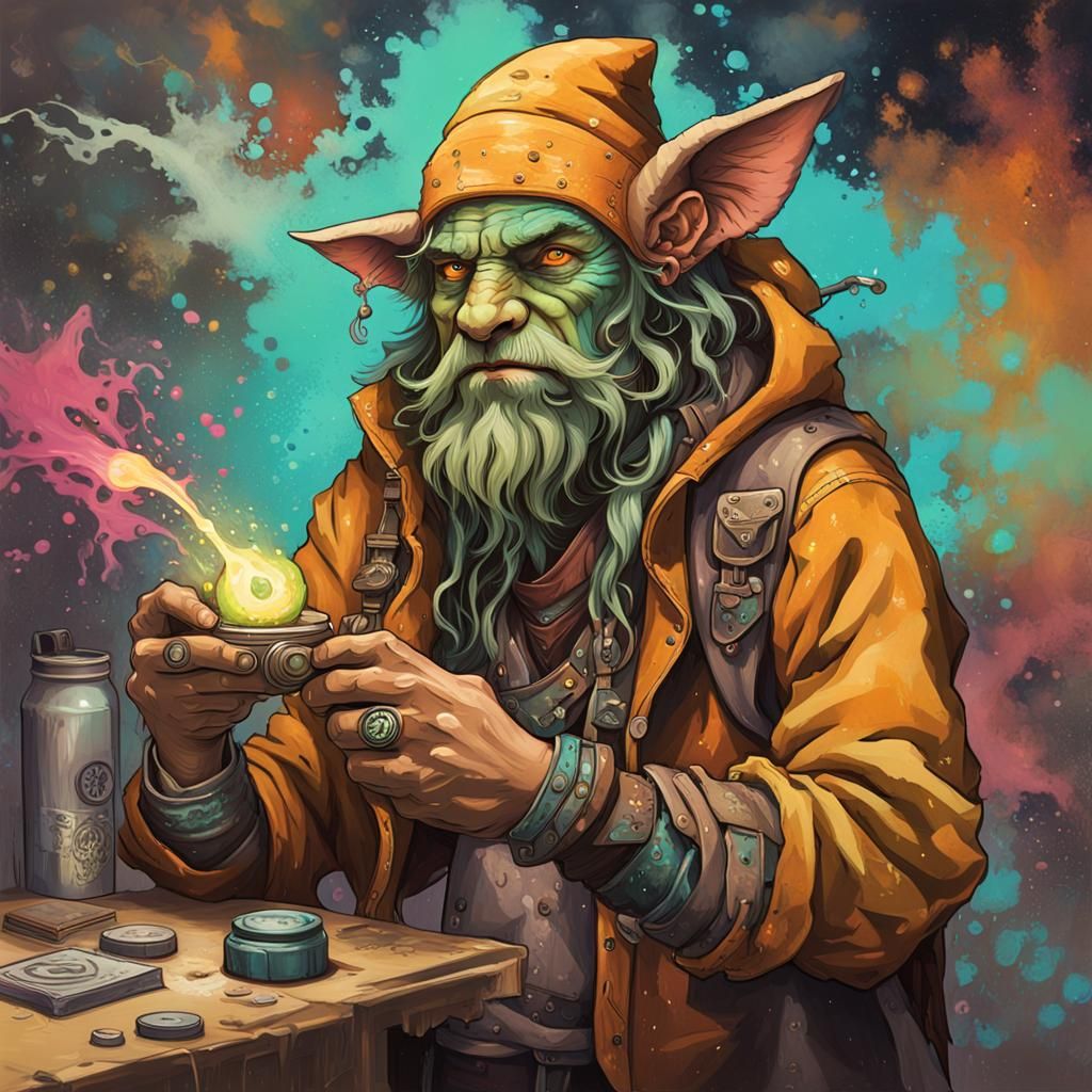 Fantasy Firbolg in Graffiti Art Style