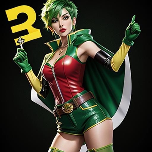 Female Robin in Red Vest and Green Accents